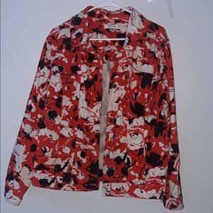 Liz Claiborne Red and Black Floral Jacket